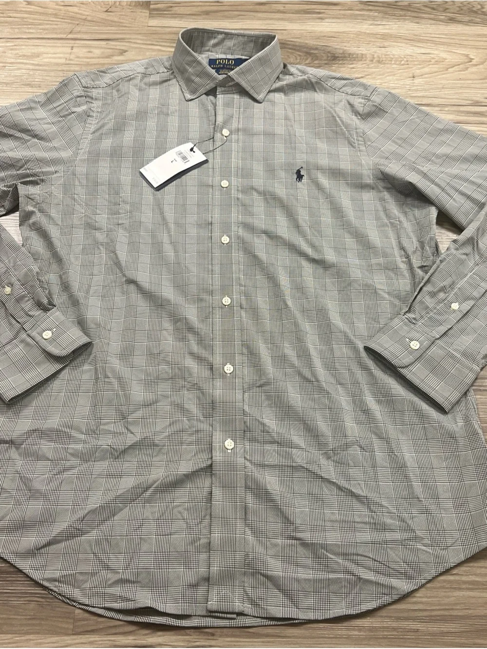 Polo Ralph Lauren Performance Shirt Stretch Oxford Green White Plaid Mens Large